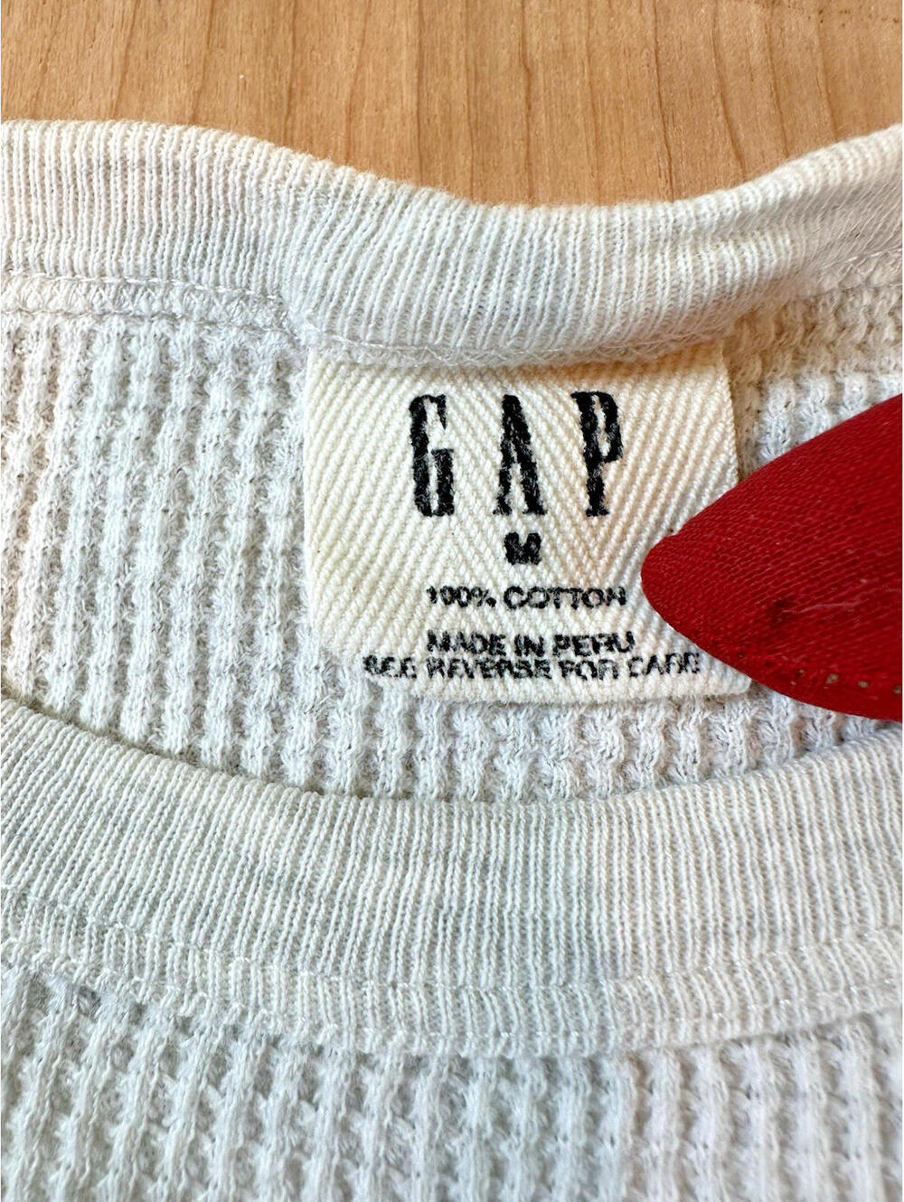 vintage 1980's GAP waffle THERMAL long john GRAY long sleeve COTTON clean MEDIUM